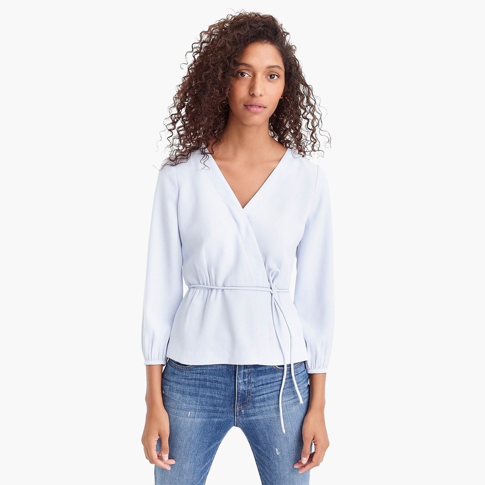 J Crew wrap crepe top.